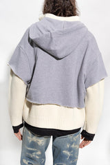 Givenchy Grey Hoodie In Contrasting Fabrics - Men - Piano Luigi