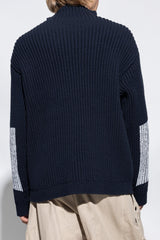 Stone Island Navy Blue Wool Sweater With Logo - Men - Piano Luigi