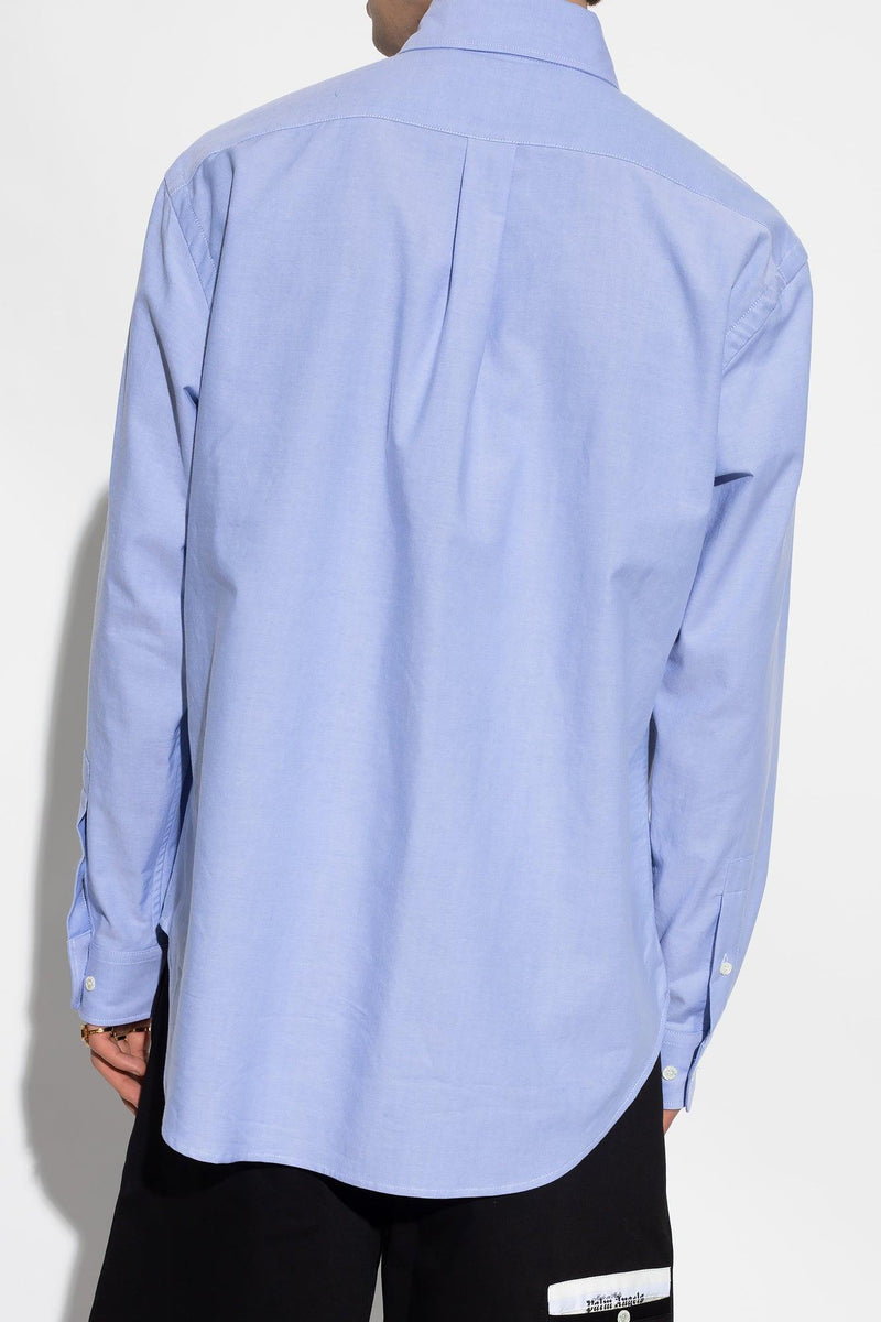 Palm Angels Light Blue Cotton Shirt - Men - Piano Luigi