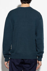 Balmain Navy Blue Sweater With Logo - Men - Piano Luigi