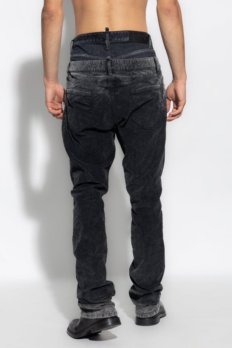 Dsquared2 Black Distressed Corduroy Trousers - Men - Piano Luigi