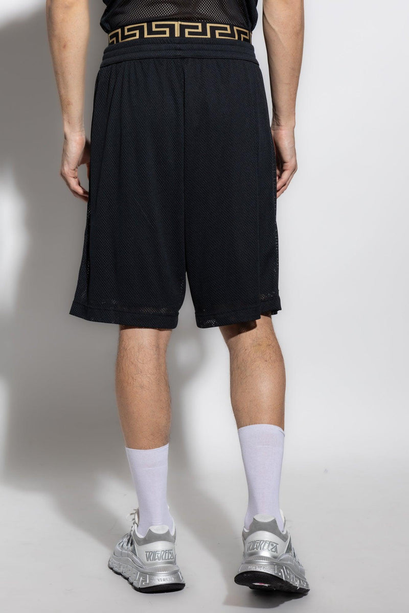 Versace Black Shorts With Greca Pattern - Men - Piano Luigi