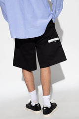 Palm Angels Black Shorts With Logo - Men - Piano Luigi