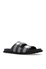 Burberry Navy Blue ‘Thor’ Checked Slides - Men - Piano Luigi