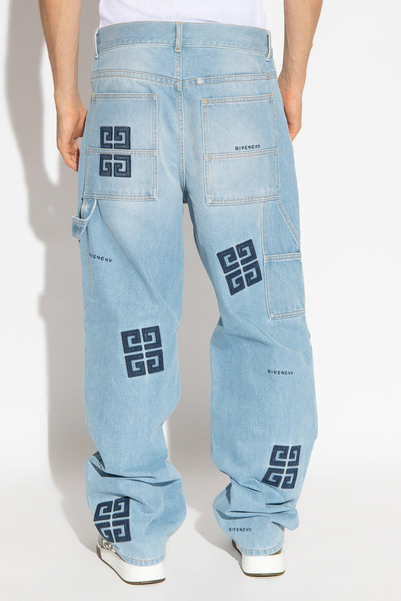 Givenchy Blue Patched Jeans - Men - Piano Luigi