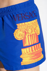 Versace Blue Swimming Shorts With Logo - Men - Piano Luigi