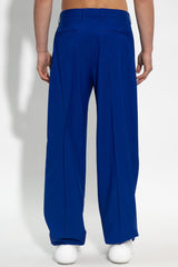 Versace Blue Pleat-Front Trousers - Men - Piano Luigi