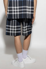 Burberry Navy Blue Checked Shorts - Men - Piano Luigi