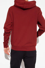 Balmain Burgundy Hoodie With Logo - Men - Piano Luigi