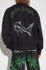 Palm Angels Black Embroidered Sweatshirt - Men - Piano Luigi