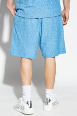 Versace Blue Cotton Shorts - Men - Piano Luigi