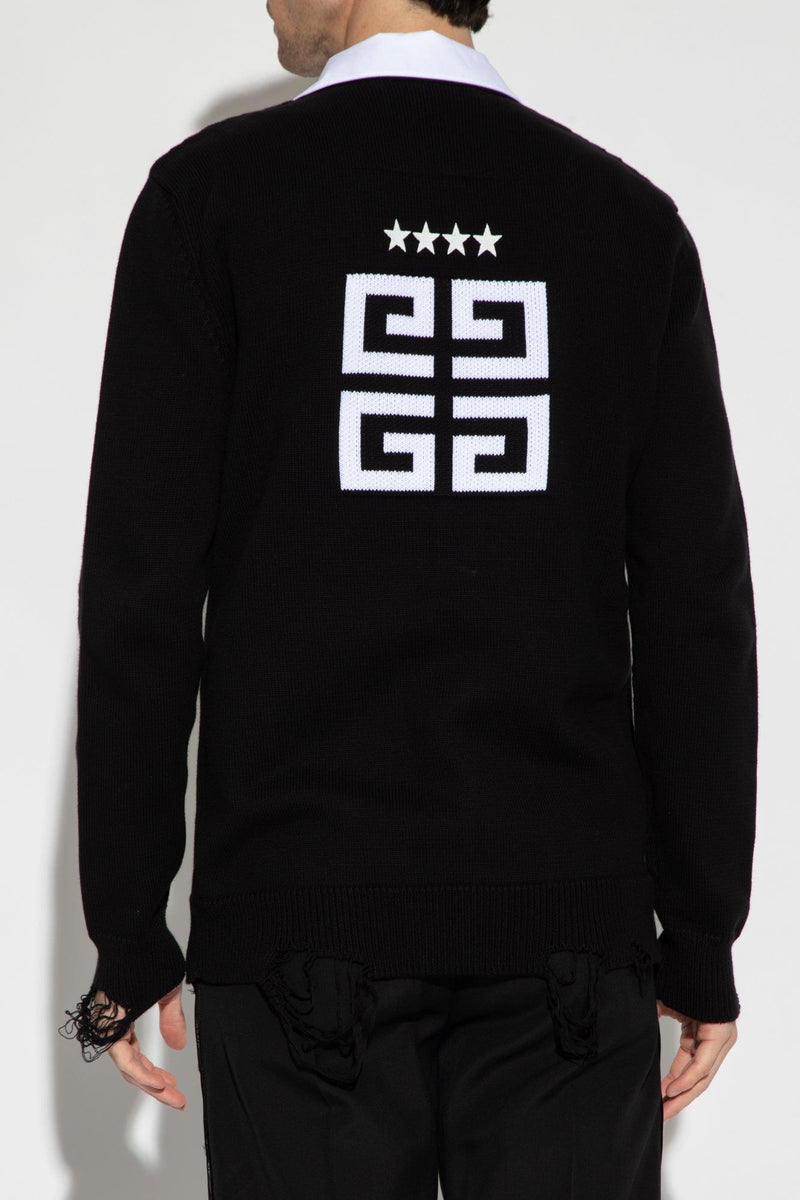 Givenchy Black Cotton Cardigan With Logo - Men - Piano Luigi