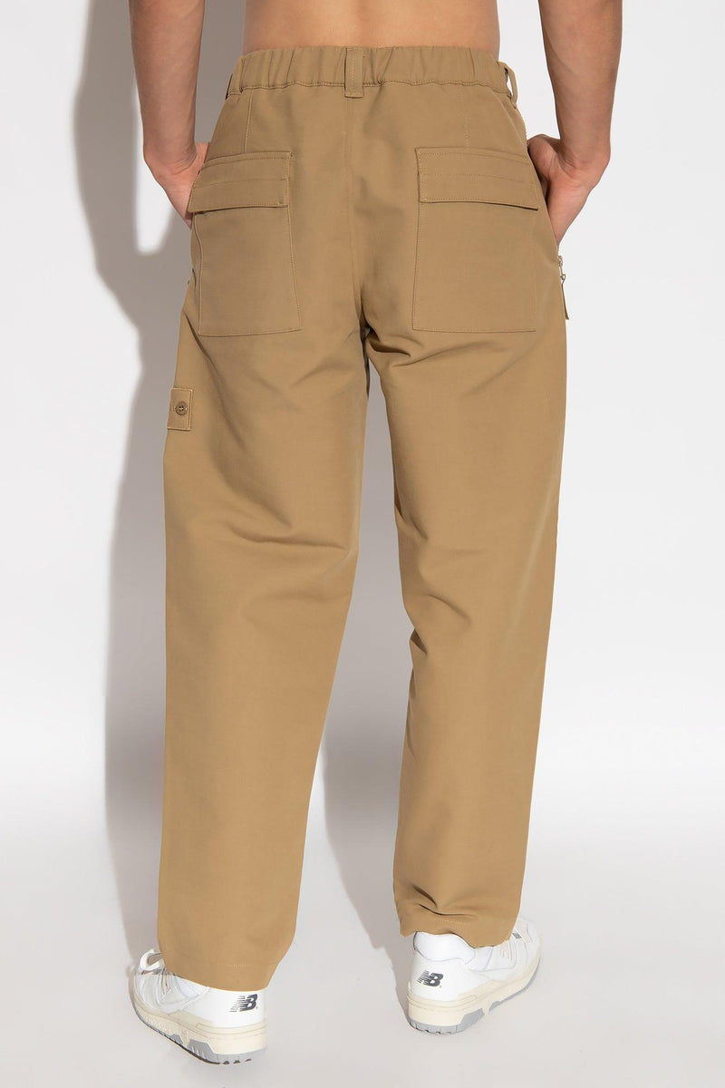 Stone Island Beige Cotton Trousers With Logo - Men - Piano Luigi