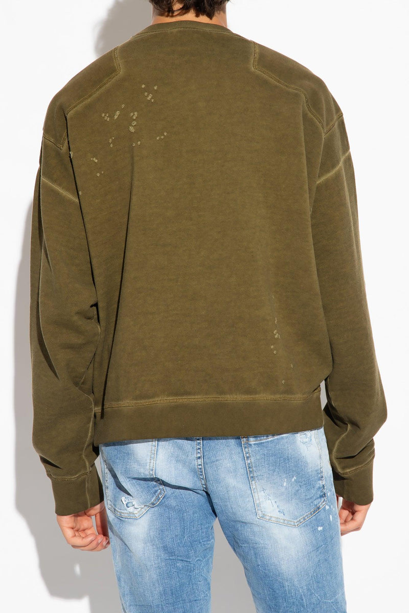 Dsquared2 Green Sweatshirt With Logo - Men - Piano Luigi