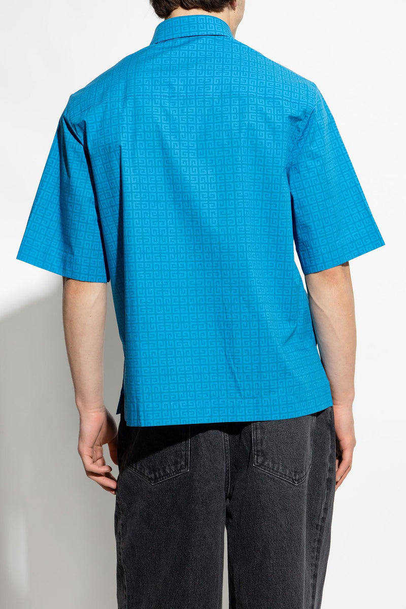 Givenchy Blue Shirt With Monogram - Men - Piano Luigi