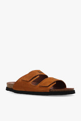 Palm Angels Brown Slides With Logo - Men - Piano Luigi