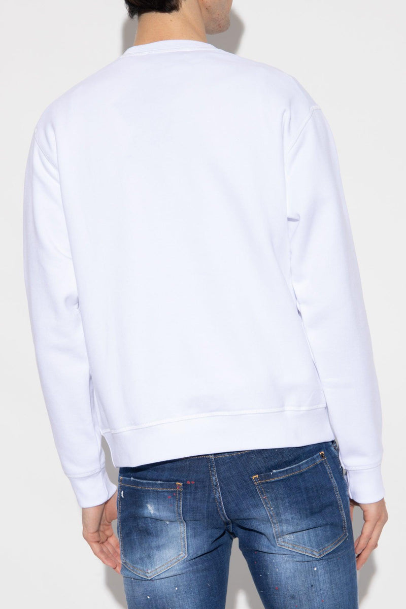 Dsquared2 White Sweatshirt With Logo - Men - Piano Luigi