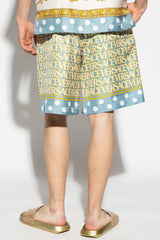 Versace Blue Silk Shorts - Men - Piano Luigi