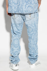 Versace Light Blue Jeans With Straight Legs - Men - Piano Luigi