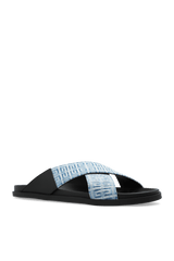 Givenchy Blue Denim Slides With Monogram - Men - Piano Luigi