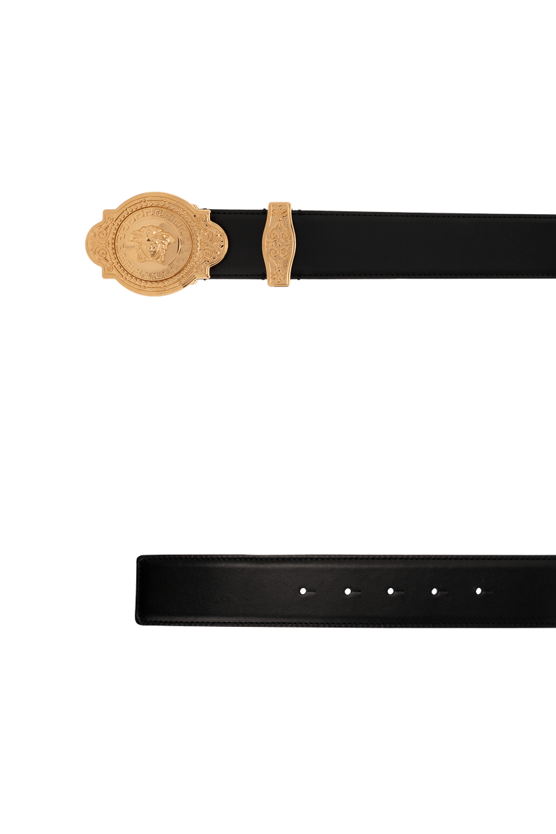 Versace Black Leather Belt - Men - Piano Luigi