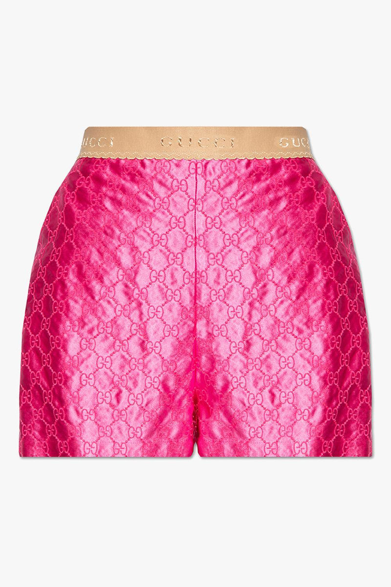 Gucci Monogrammed Silk Shorts - Women - Piano Luigi