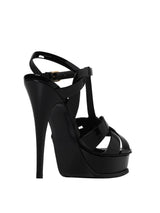 Saint Laurent Patent Tribute Platform Sandals - Women - Piano Luigi