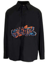 Off-White Black Shirt With Embroidered Graffiti - Men - Piano Luigi