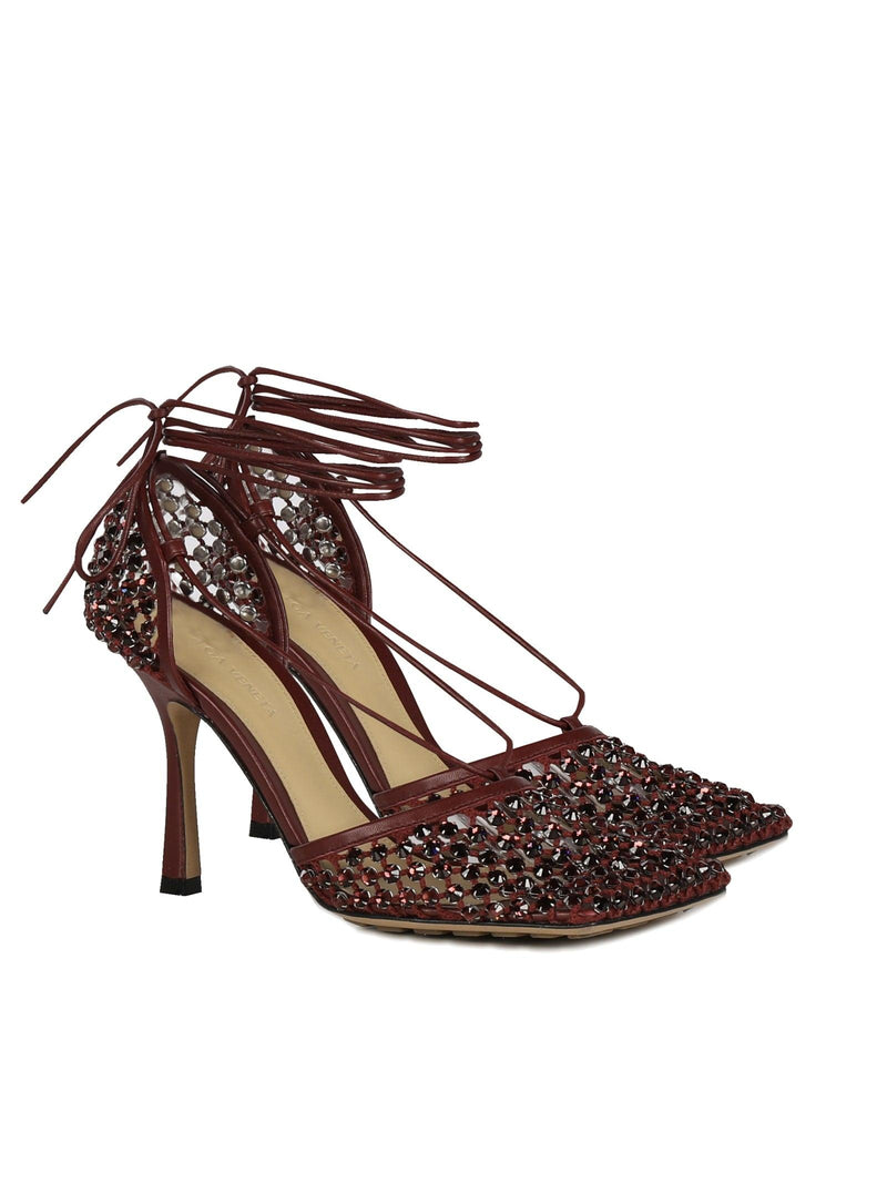 Bottega Veneta Sparkle Stretch Lace-up Sandals - Women - Piano Luigi