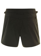 Tom Ford Black Swim Shorts With Side Buckle In Polyester Man - Men - Piano Luigi