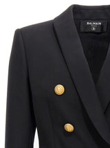 Balmain Double Breast Blazer Jacket With Logo Buttons - Women - Piano Luigi