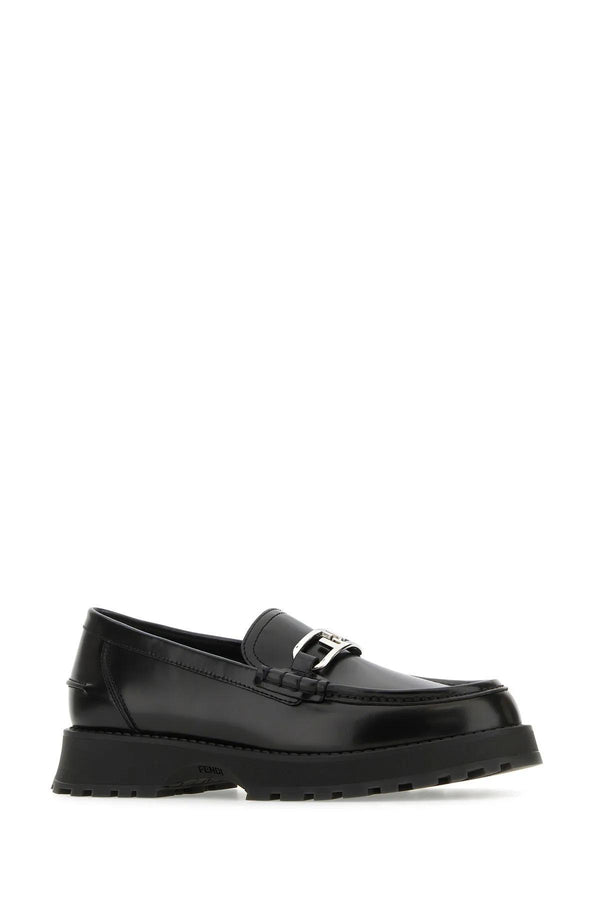 Fendi Black Leather Oclock Loafers - Men - Piano Luigi