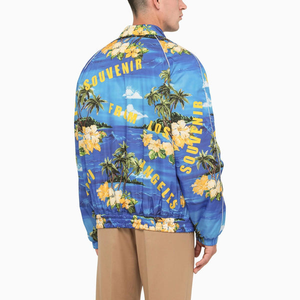Gucci Blue Bomber Jacket With Tropical Print - Men - Piano Luigi