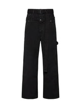 Off-White Black Denim Cargo Jeans With Belt - Men - Piano Luigi