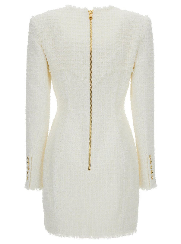 Balmain Collarless 4 Pkts Tweed Jacket - Women - Piano Luigi