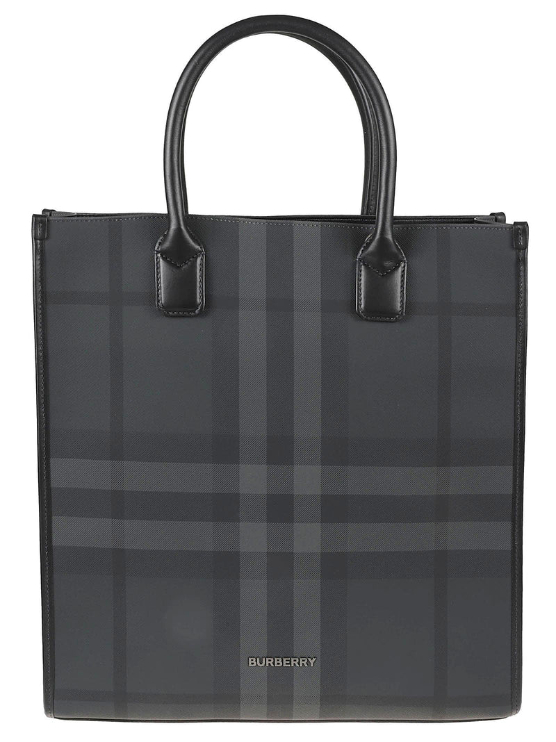 Burberry Round Top Handle Checked Tote - Men - Piano Luigi