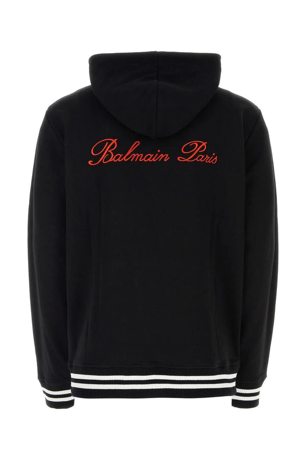 Balmain Black Cotton Sweatshirt - Men - Piano Luigi