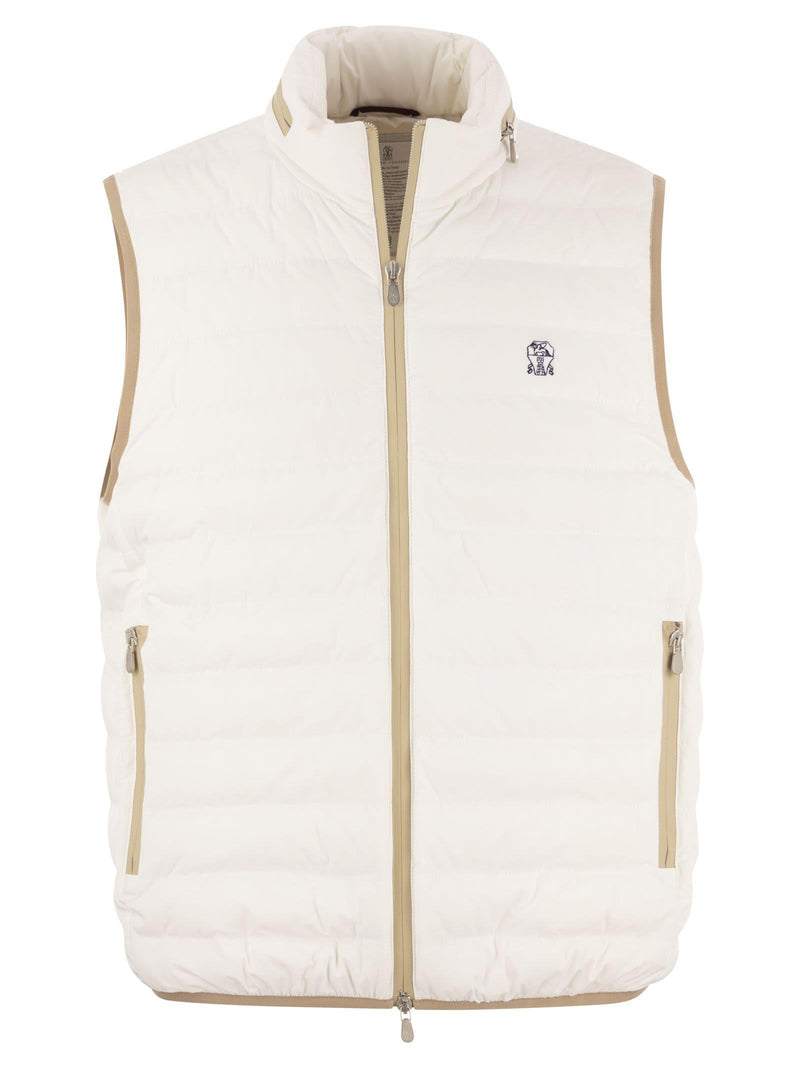 Brunello Cucinelli Sleeveless Down Jacket In Membranated Nylon - Men - Piano Luigi