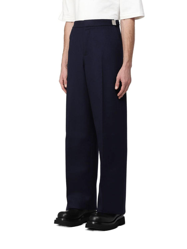 Bottega Veneta Wide Leg Wool Flannel Pants - Men - Piano Luigi