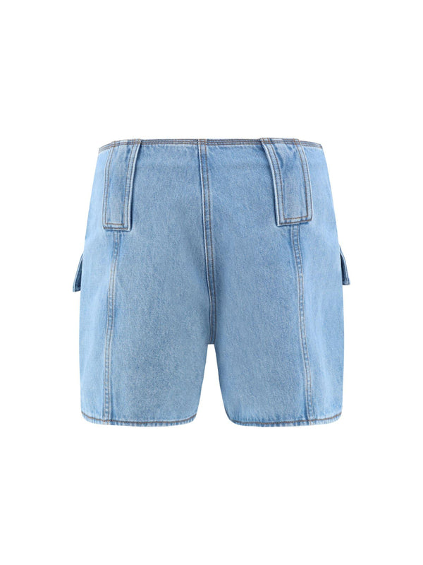 Fendi Denim Baguette Shorts - Women - Piano Luigi