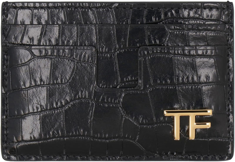 Tom Ford Leather Card Holder - Men - Piano Luigi