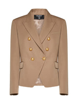 Balmain Beige Wool Blazer Jacket - Women - Piano Luigi