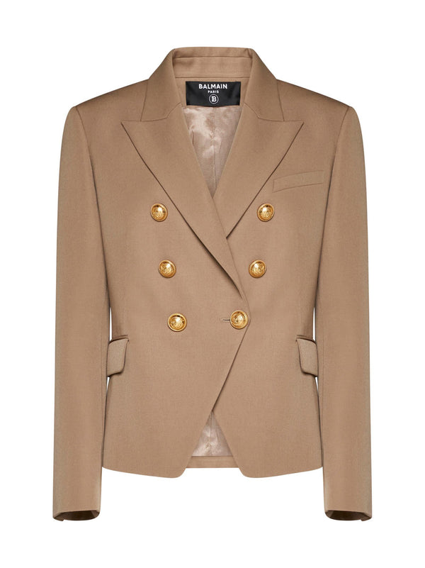 Balmain Beige Wool Blazer Jacket - Women - Piano Luigi