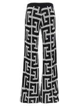 Balmain Logo Pattern Pants - Women - Piano Luigi