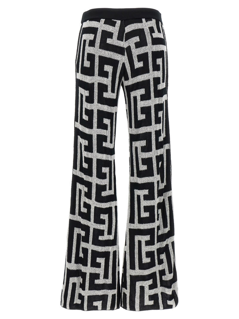 Balmain Logo Pattern Pants - Women - Piano Luigi