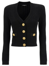 Balmain Buttoned Knit Crop Cardigan - Women - Piano Luigi