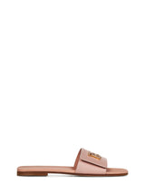 Burberry Powder Pink Leather Slippers - Women - Piano Luigi