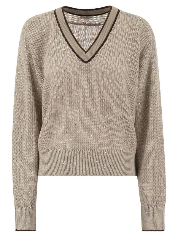 Brunello Cucinelli Active Dazzling Linen Rib Knit - Women - Piano Luigi