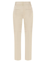 Brunello Cucinelli Stretch Nappa Leather Cigarette Trousers - Women - Piano Luigi