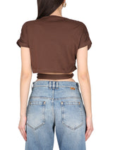 Balmain Draped Jersey Crop-top - Women - Piano Luigi